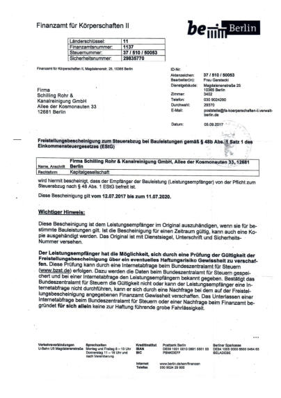 Schilling Rohr Und Kanalreinigung Gmbh Berlin